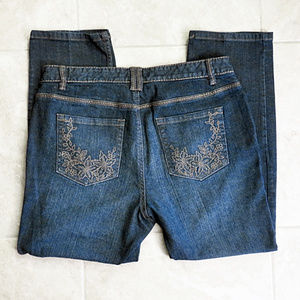 LIZ CLAIBORNE Petite Embroidered Jeans - Sz 12P